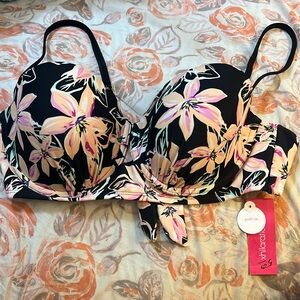 Women's NWT Xhilaration Push Up Bathing Suit Top Tie Back Size XL